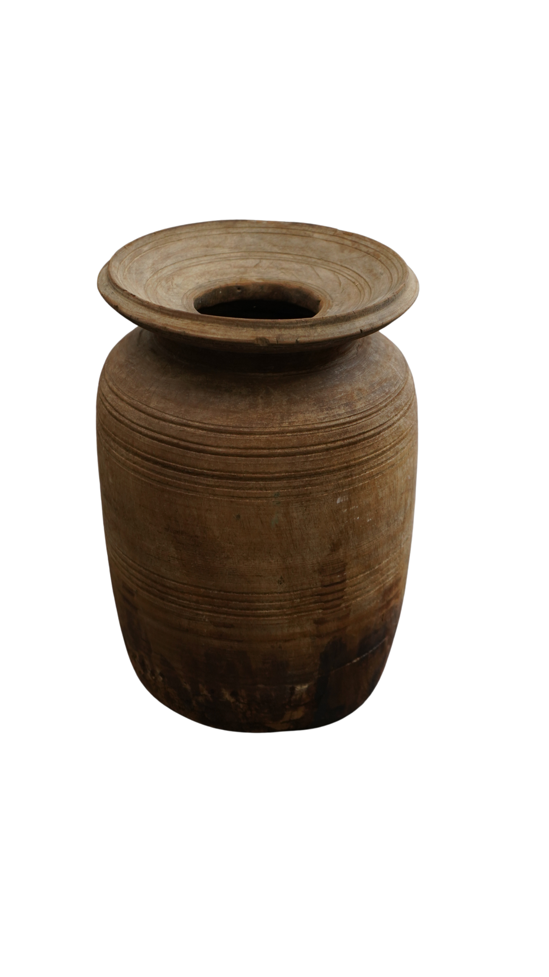 hohe Holzvase - derbes Holz
