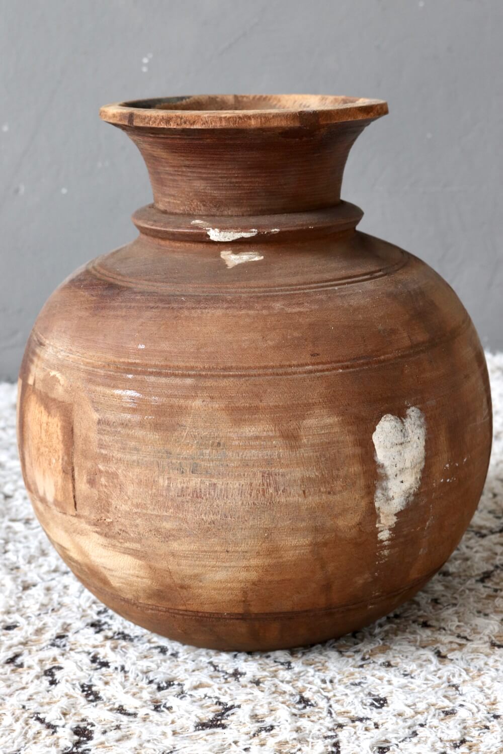 Wooden neck pot Nepal, 26x26