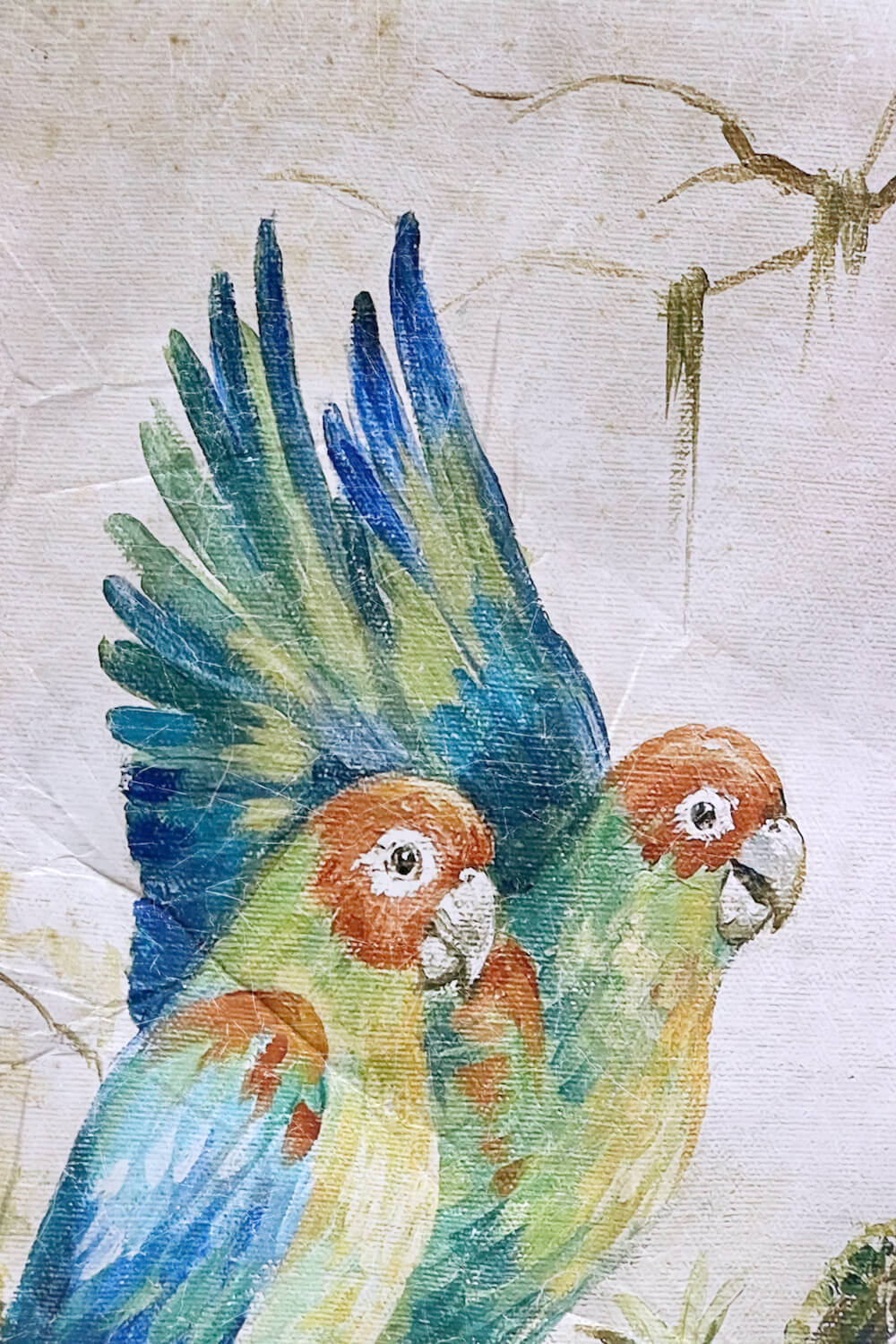 Wandbild 'Blaue Papageien'  90x120