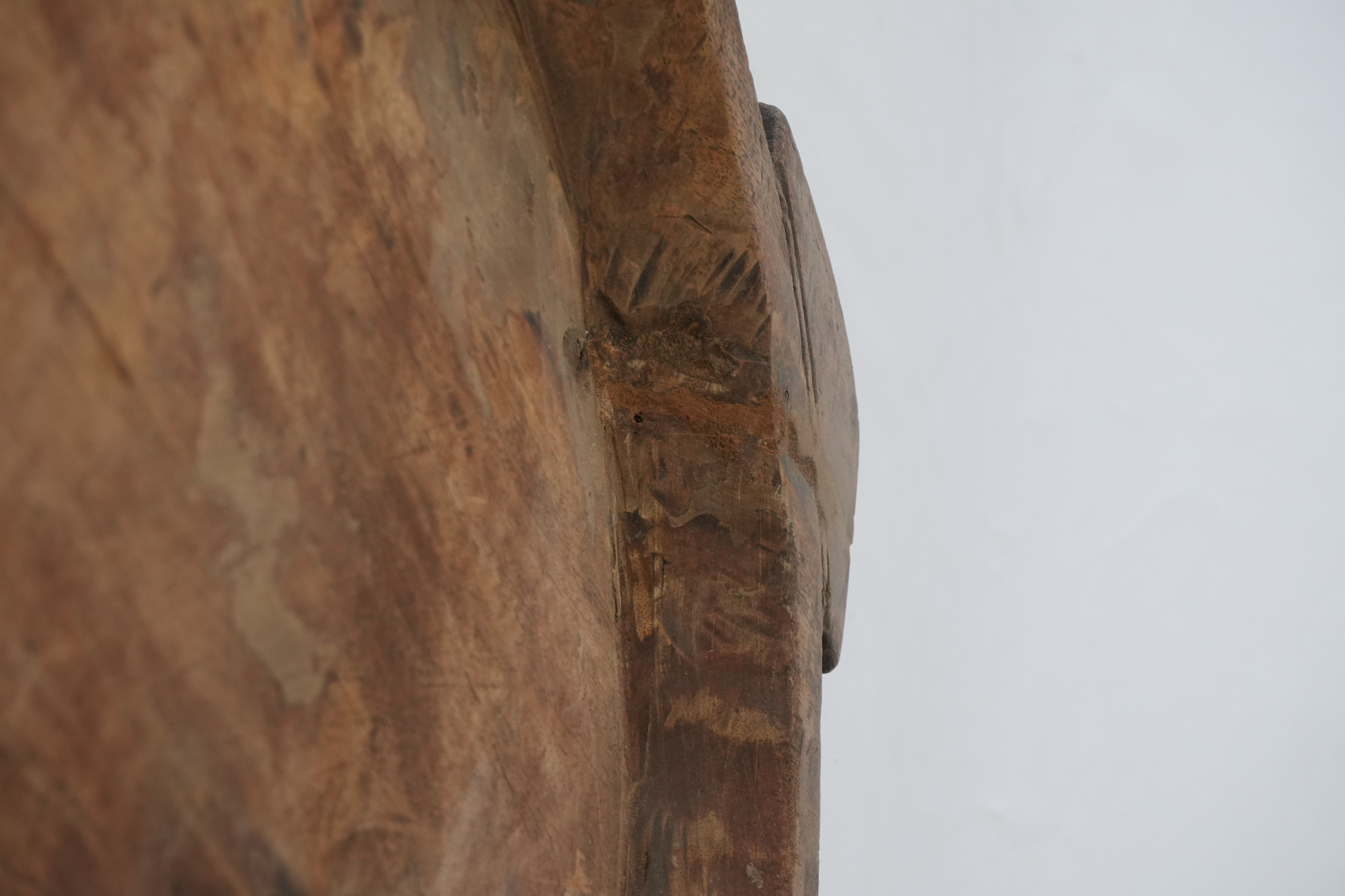 Holzschale antik mit Griff Indien Ø 44 cm