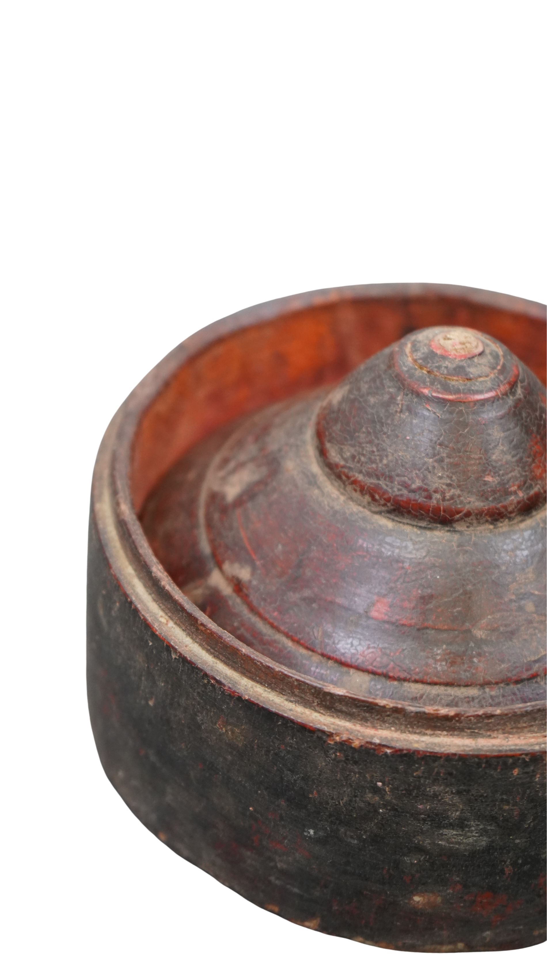 Vintage Tikka Holzdose - außergewöhnliche Vintage-Lackdose mit konischem Deckel