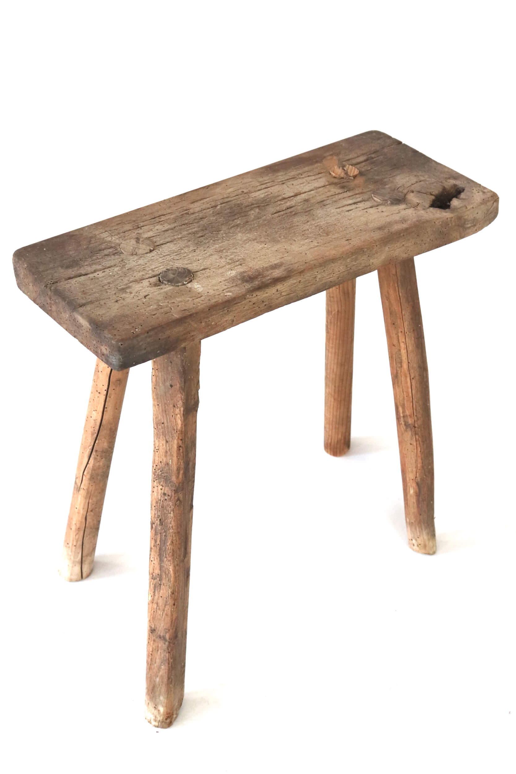Antique wooden farmhouse stool 
