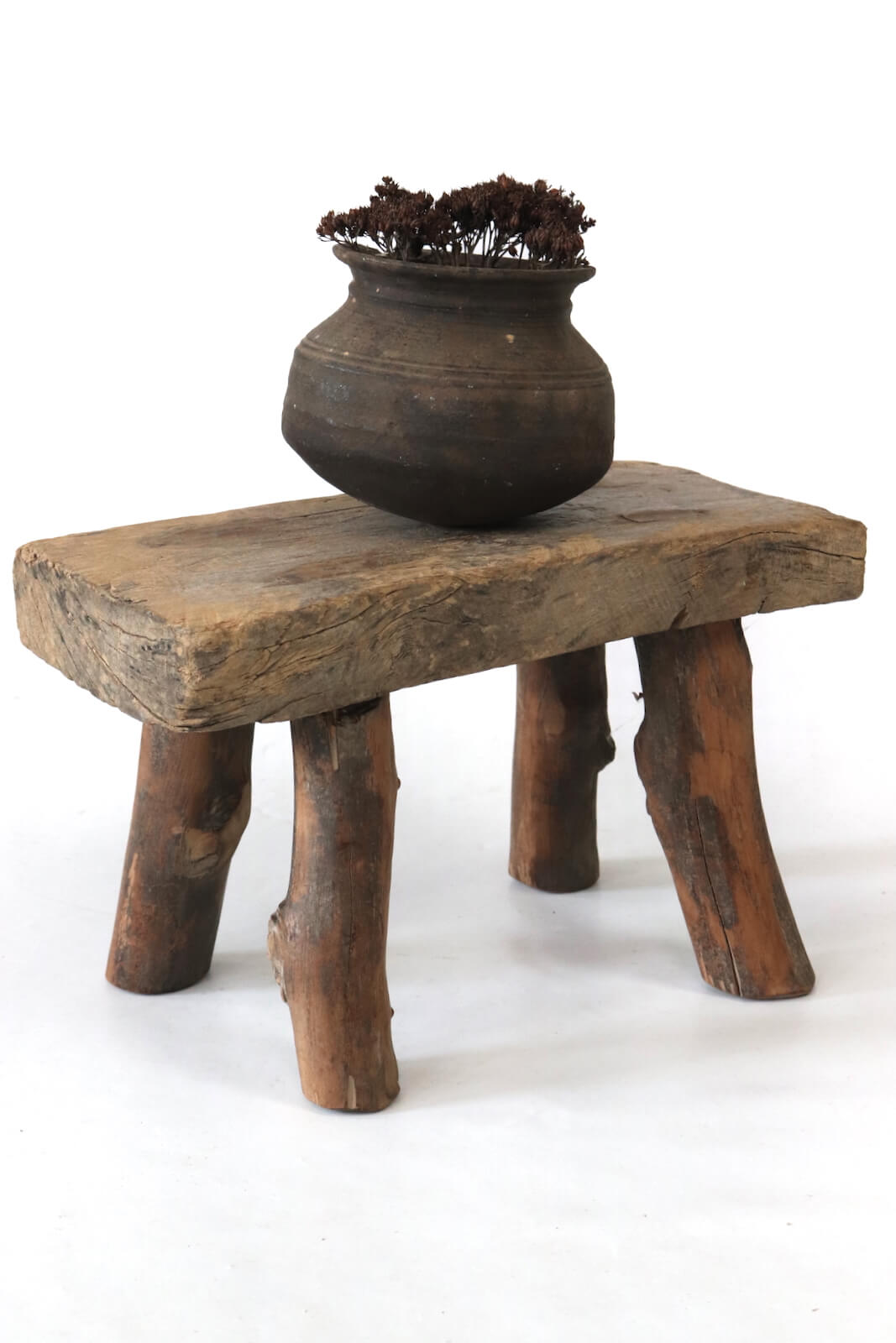 Holzschemel  antik Wabi Sabi