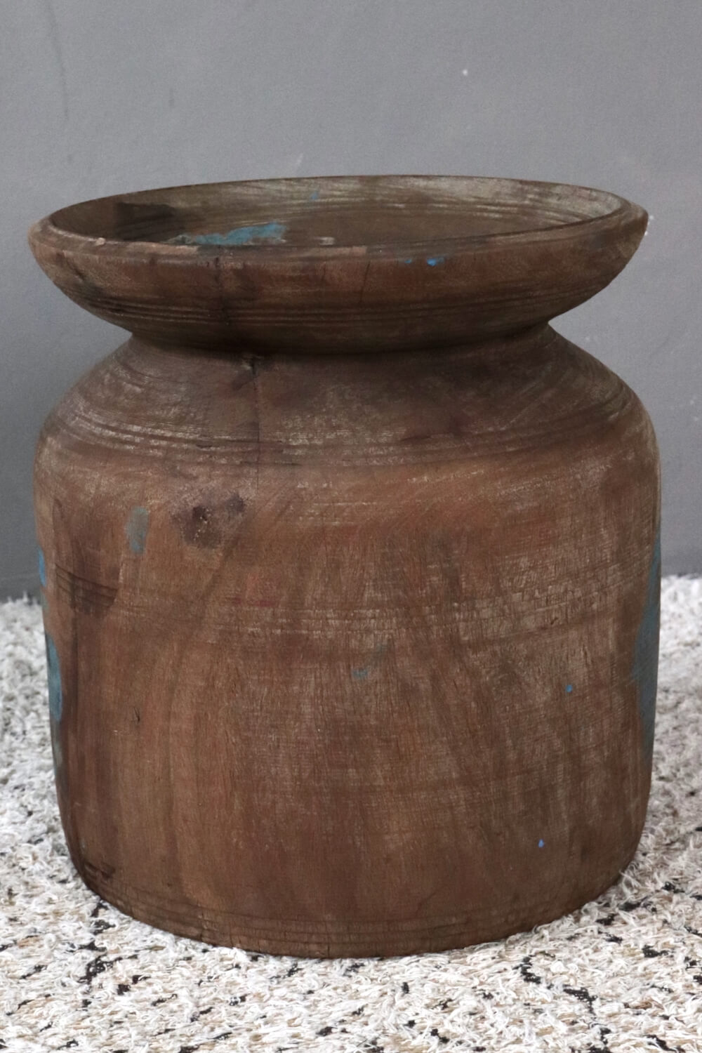 Große Holzvase Nepal antik, 35xø30 Große Holzvase Nepal antik, 35xø30