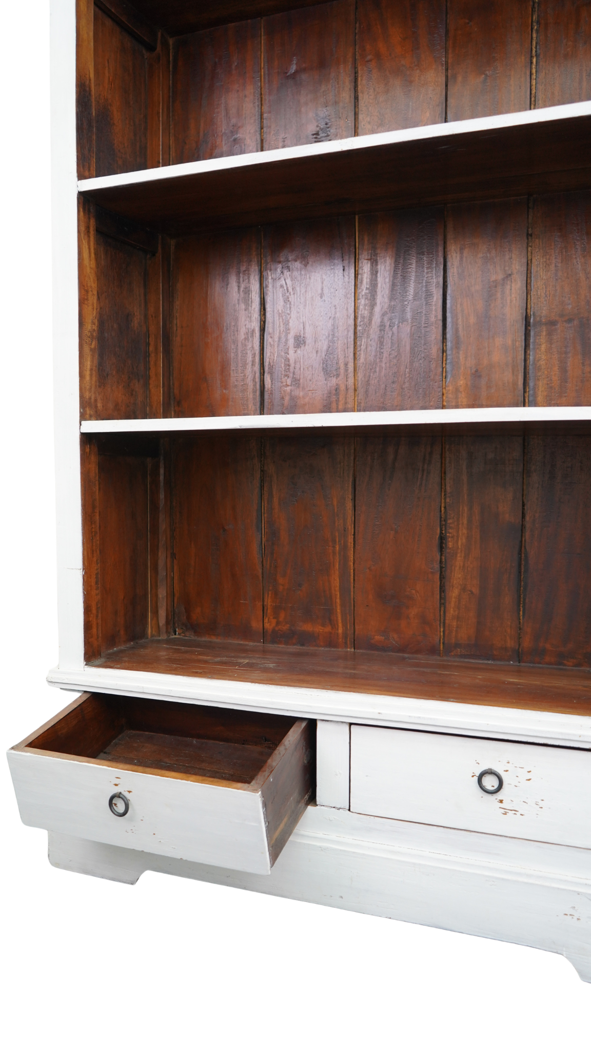 Bücherregal „Valencia“ – Massivholzregal im Landhausstil mit Schubladen