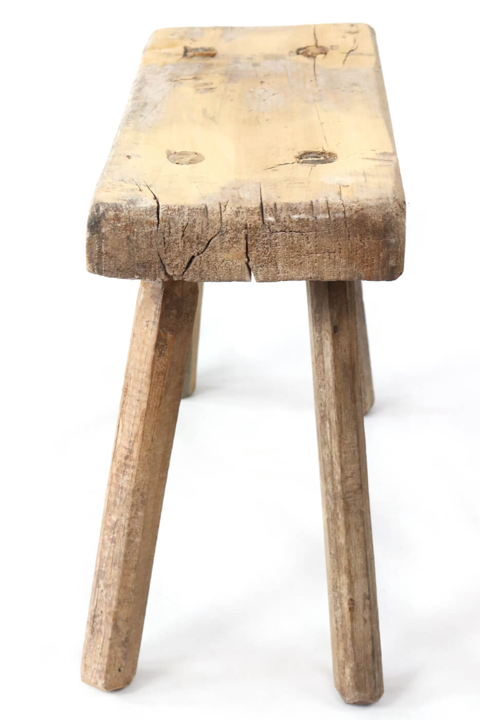 Alter Holzhocker natur Alter Holzhocker natur