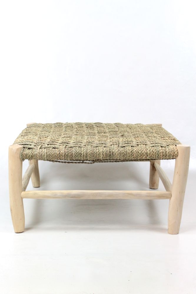 großer hocker hell marokko Großer niedriger Hocker mit Geflecht, 30x60x60
