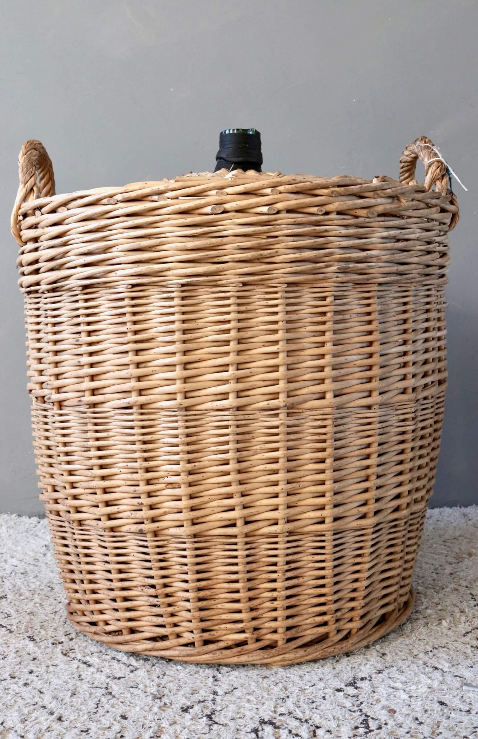 Vintage wicker glass balloon