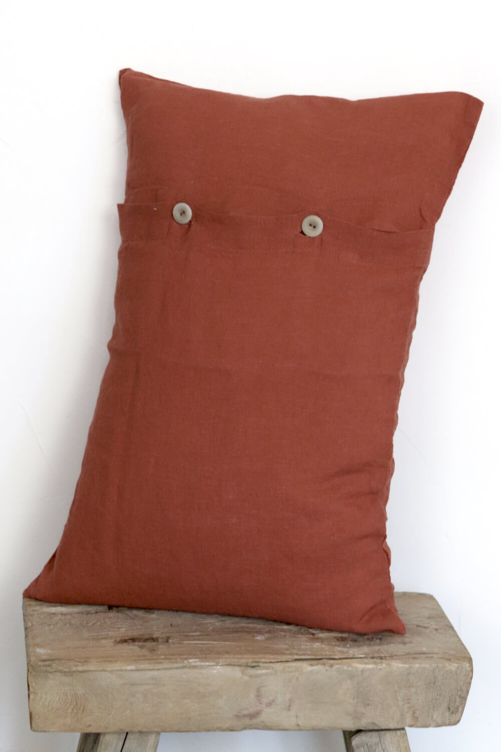 Linen pillow cover rust red 30x50