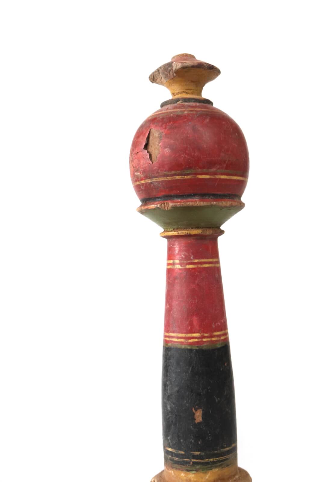Antique wooden stick on stand
