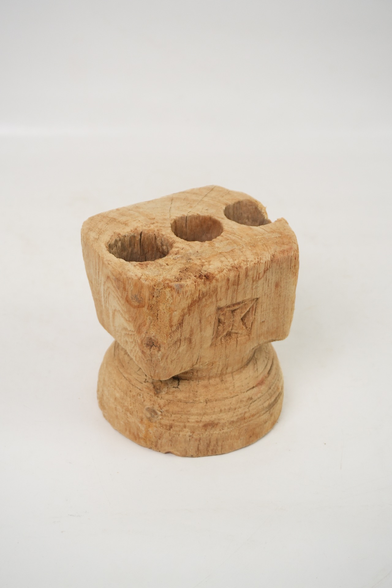 Rustic pillar candle stand
