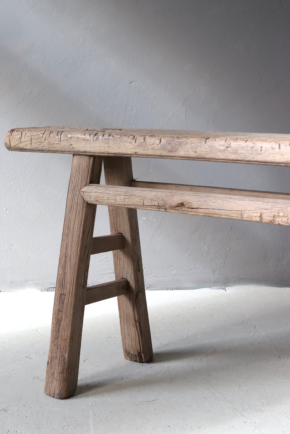 Old handmade wooden bench 130 cm