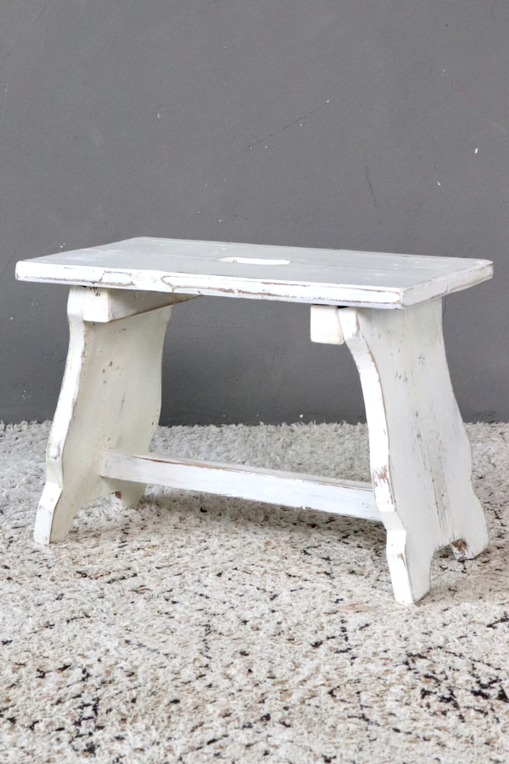 Shabby Holzschemel weiß