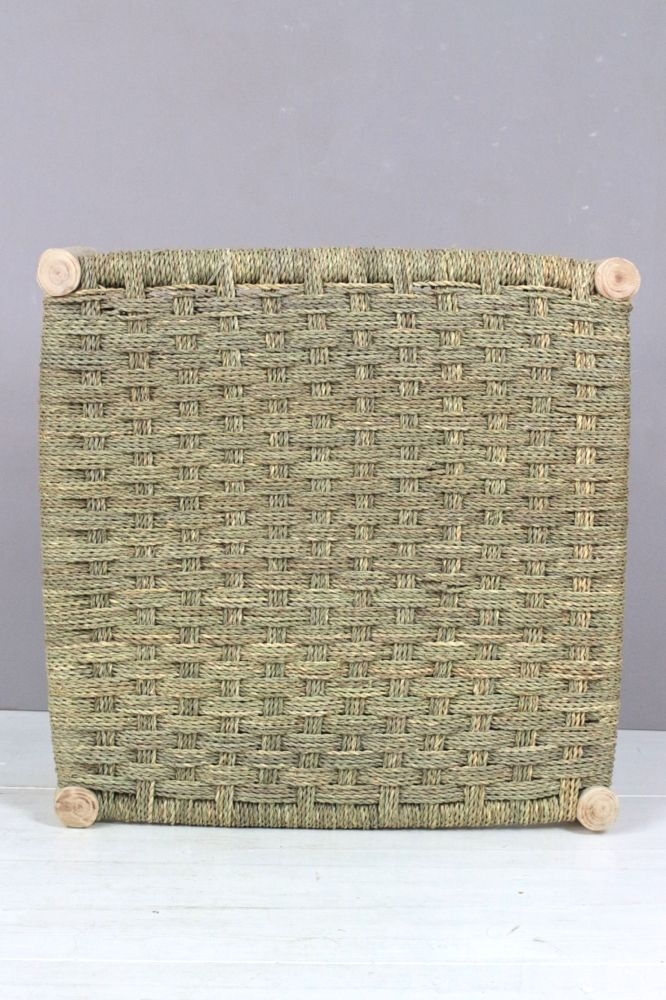 back Großer niedriger Hocker mit Geflecht, 30x60x60