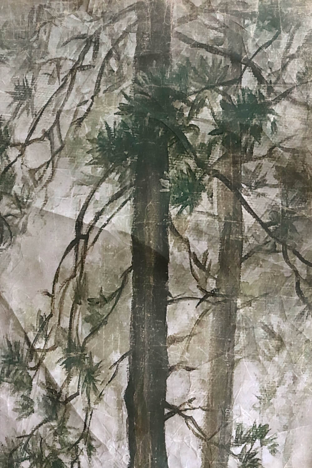 Wandbild groß mit Wald 2x 90x180