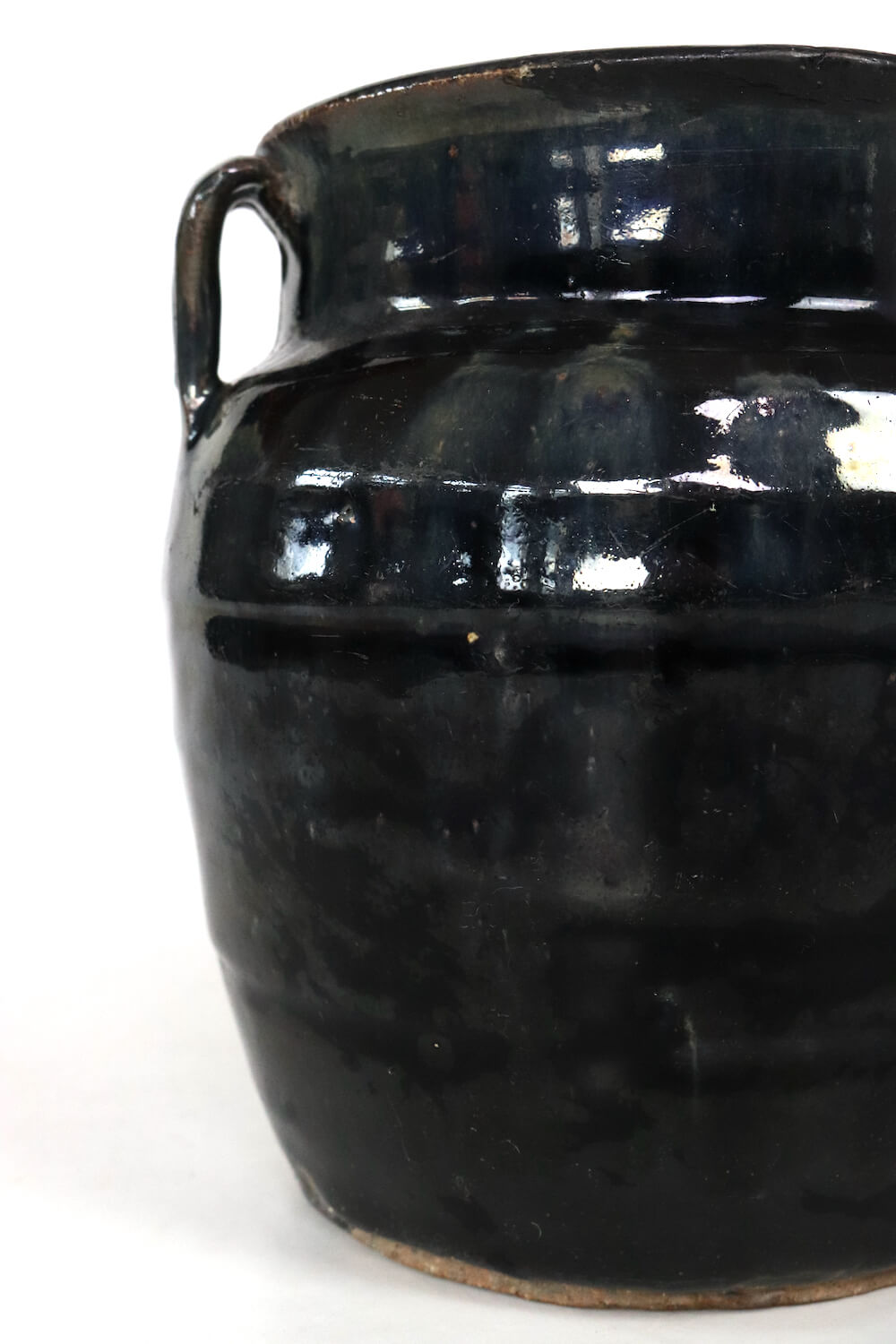 Schwarzer Keramik Topf antik China,19xø18 Schwarzer Keramik Topf antik China,19xø18