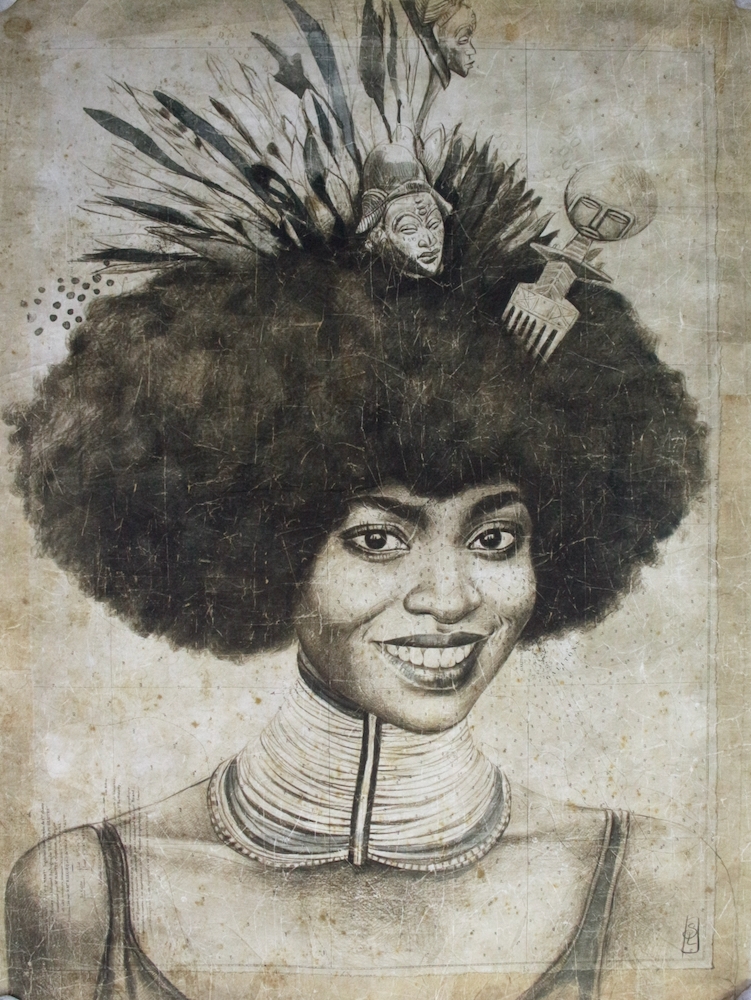Wandbild 'Frau aus Afrika' 120x90, tapetenbild mit Afrikanerin, Wall chart africain woman, wallpaper poster African woman stepahnie Ledoux, Poster Frau aus Äthiopien Stéphanie Ledoux Wandbild 'Äthiopierin' 120x90