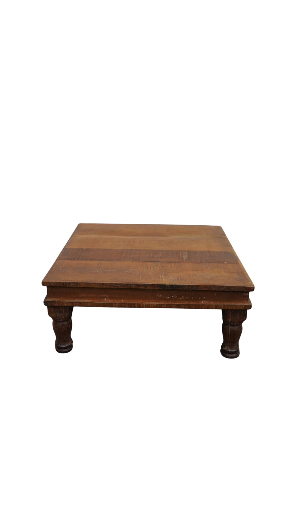 Massivholz Couchtisch mit gedrechselten Beinen – rustikales Vintage Design