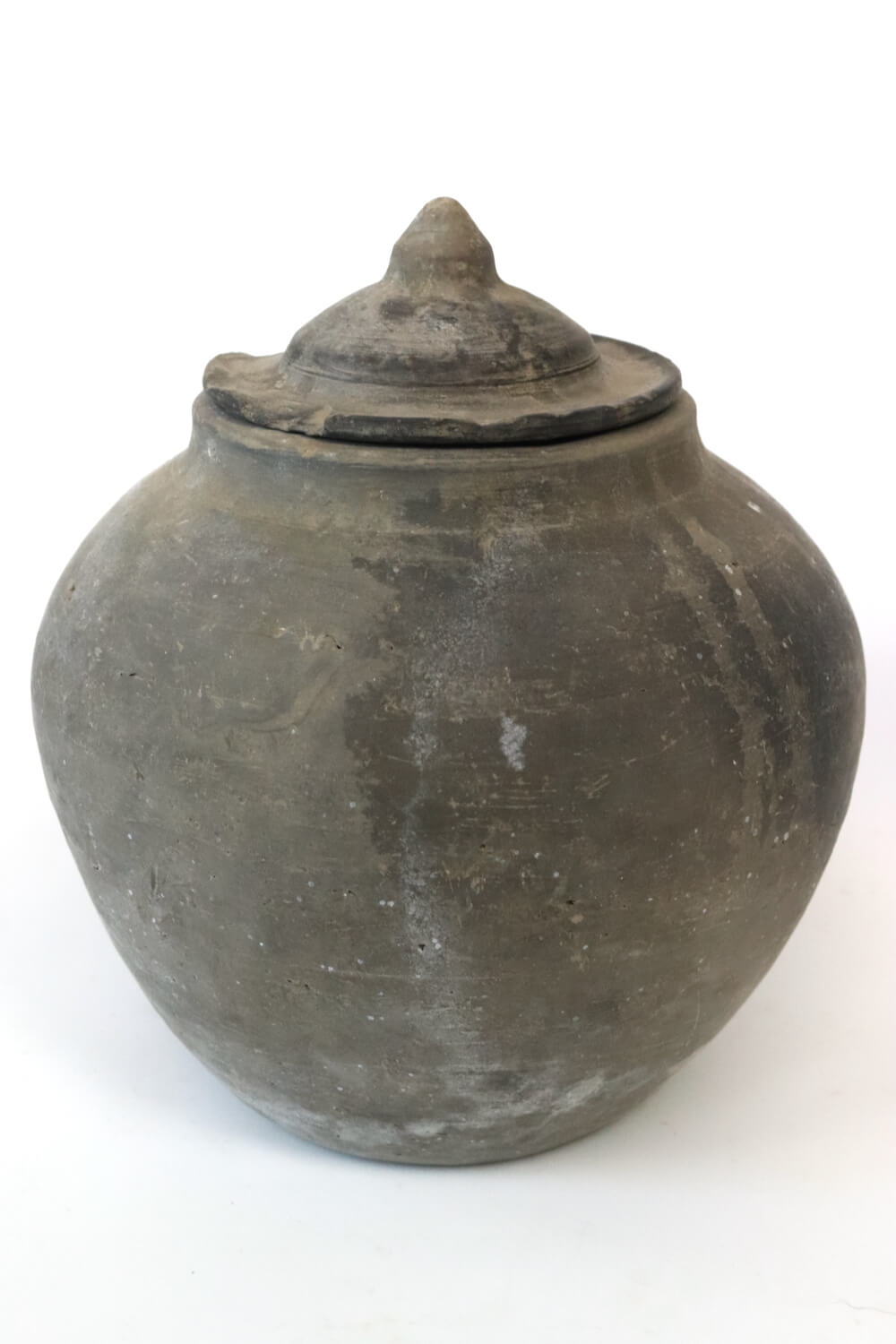 Alter chinesischer Tontopf mit Deckel, 22xø20 