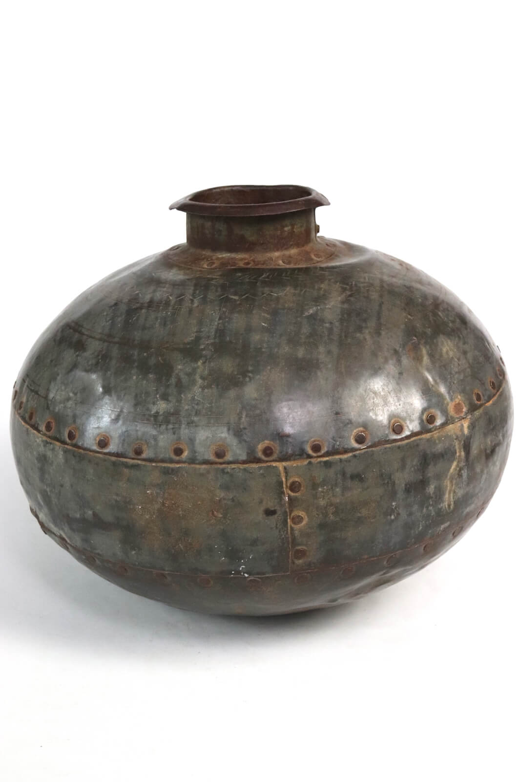 Antique metal jar