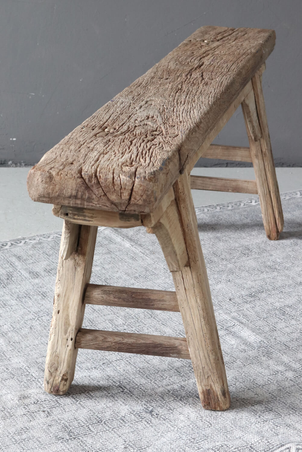 Handmade wooden bench antique 138 cm