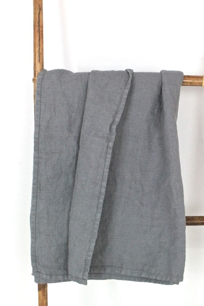 Großes  Handtuch Waffelleinen, grau