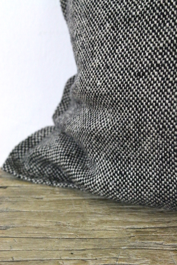 Leinenkissen beige schwarz meliert, 45x45 Leinenkissen beige schwarz meliert, 45x45