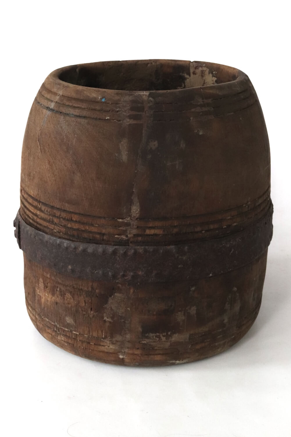 Antique wooden pot India 