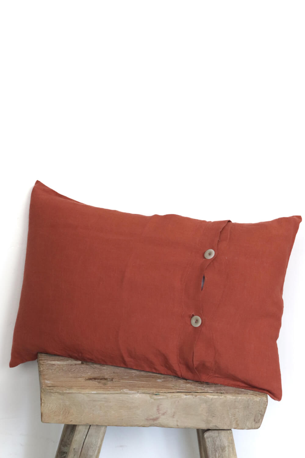 Linen pillow cover rust red 30x50