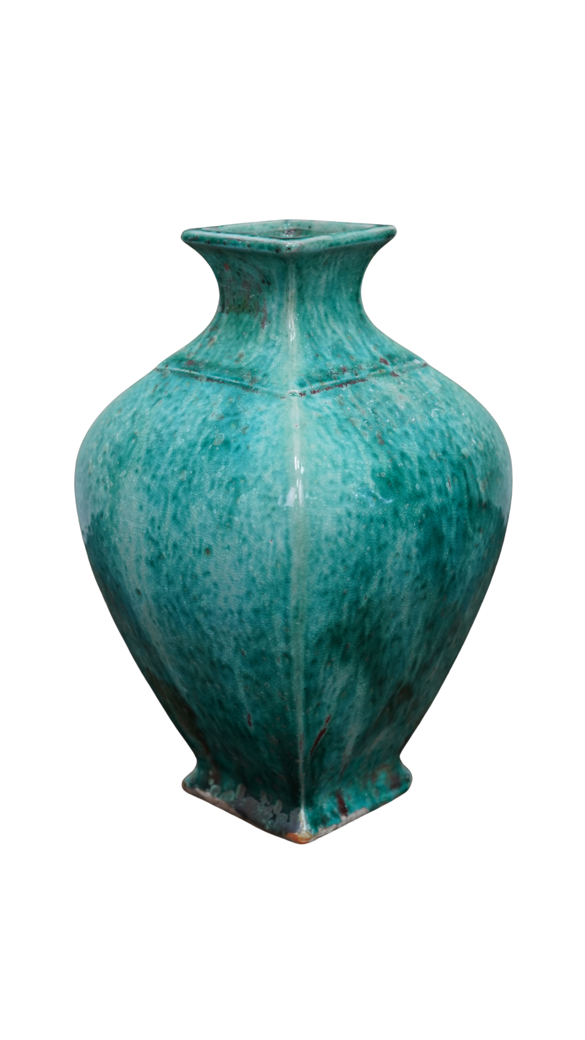 Porzellanvase türkis mit Glasur