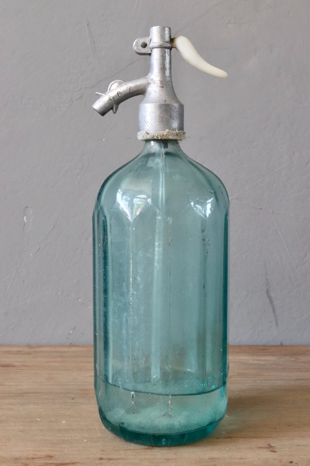 Alte Sodflasche türkis