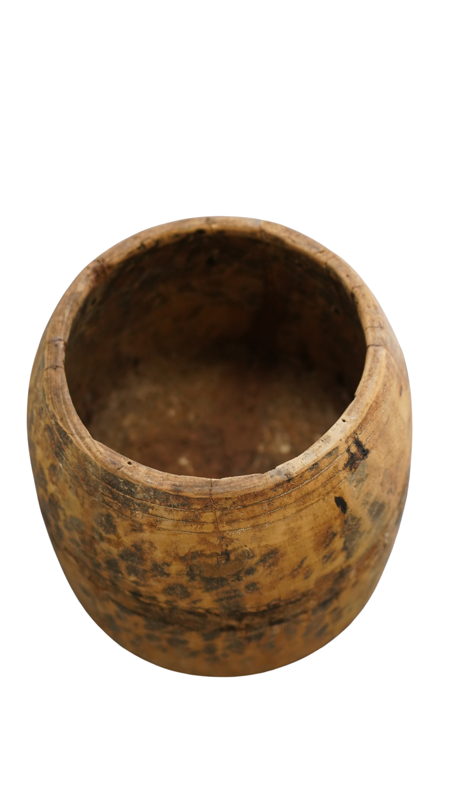 schöne Holzvase - Holztopf Nepal