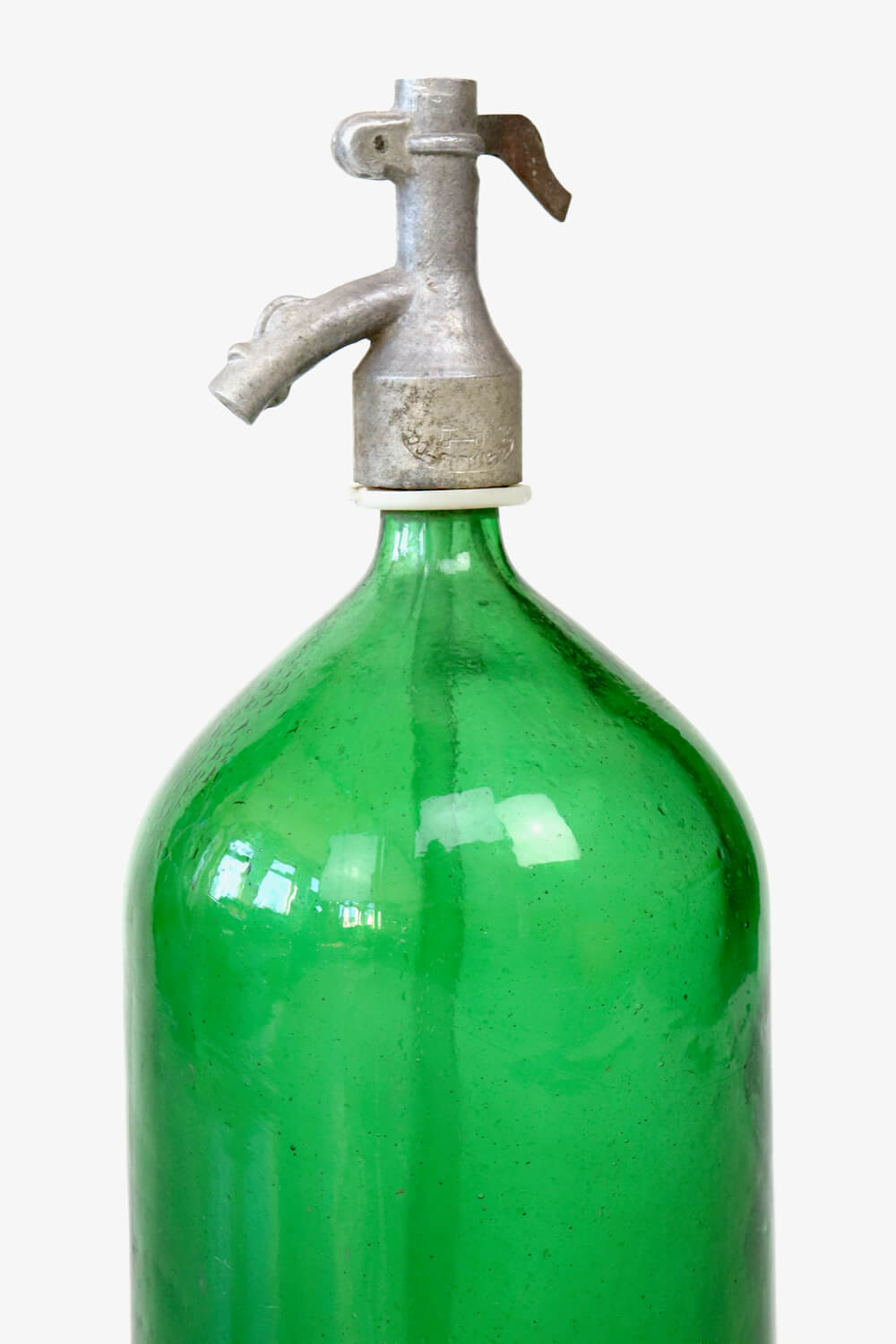 Große Sodaflasche antik grün