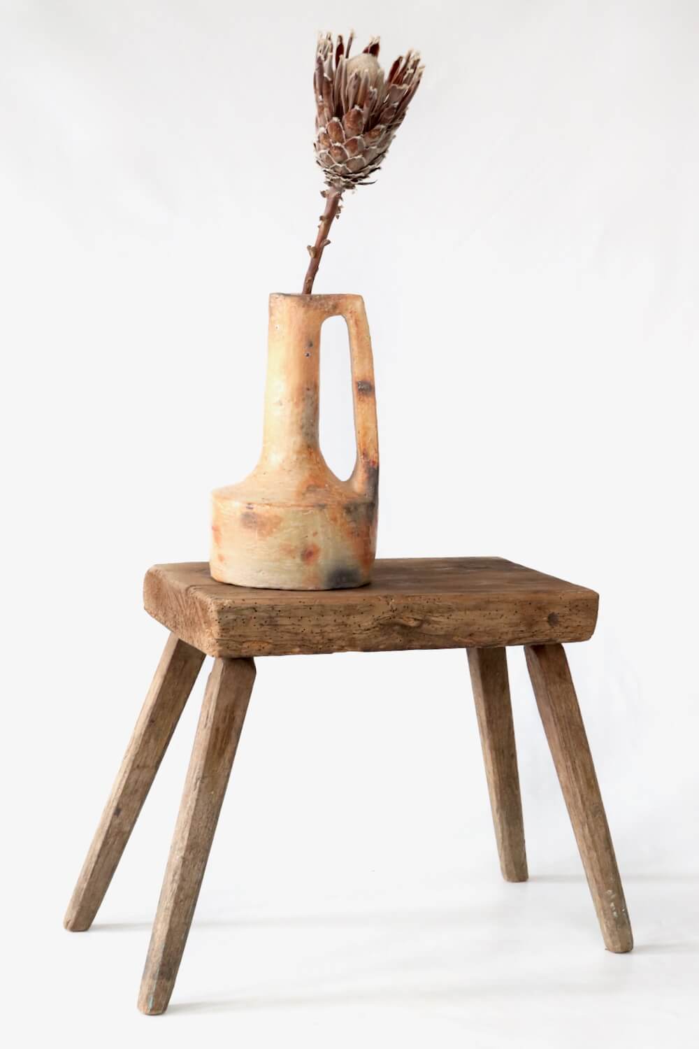 Antique rustic wooden stool Antique rustic wooden stool