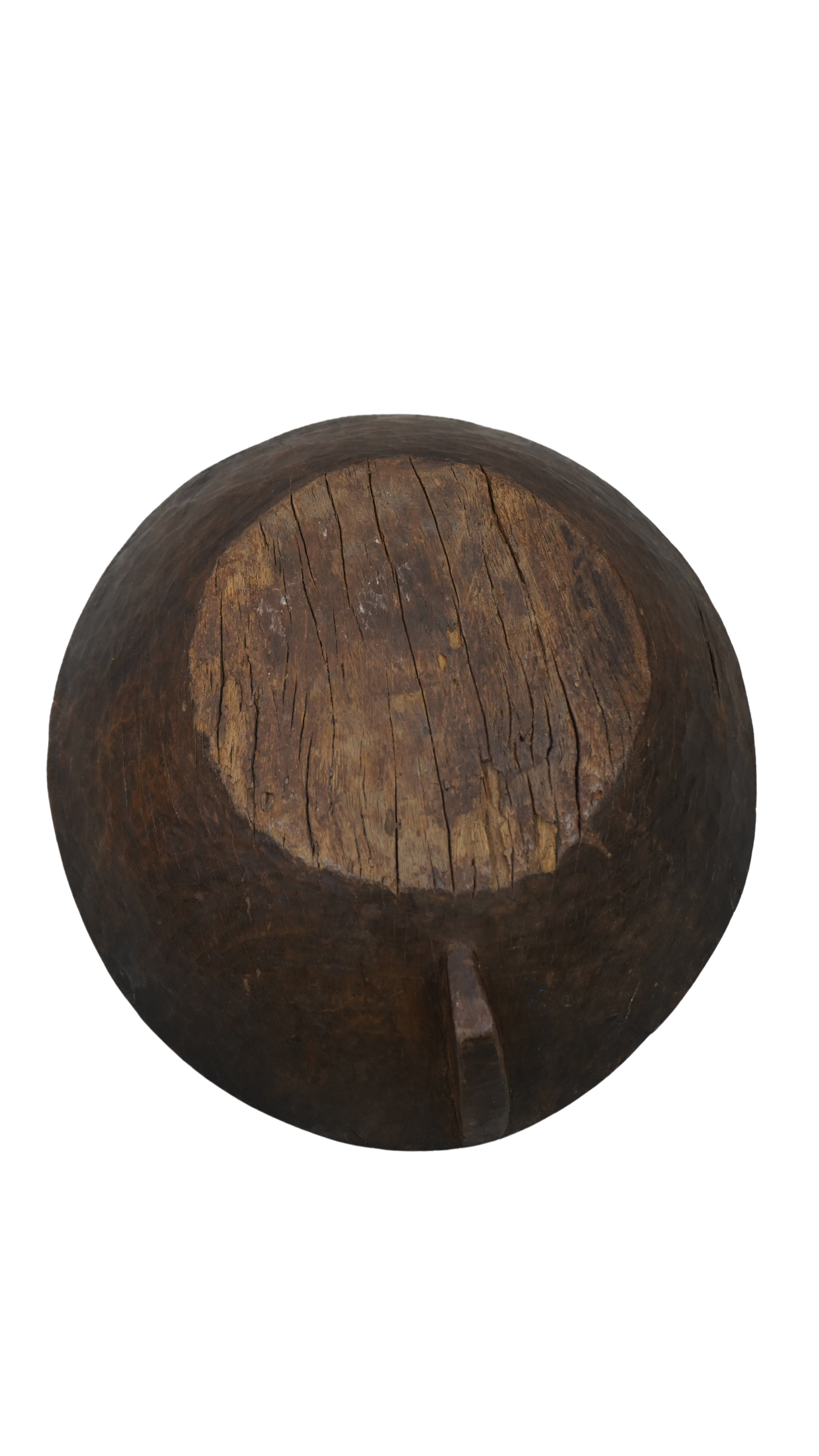 Große Vintage-Holzschale ORIGO – dunkel patiniert mit rustikaler Holzstruktur 50 cm