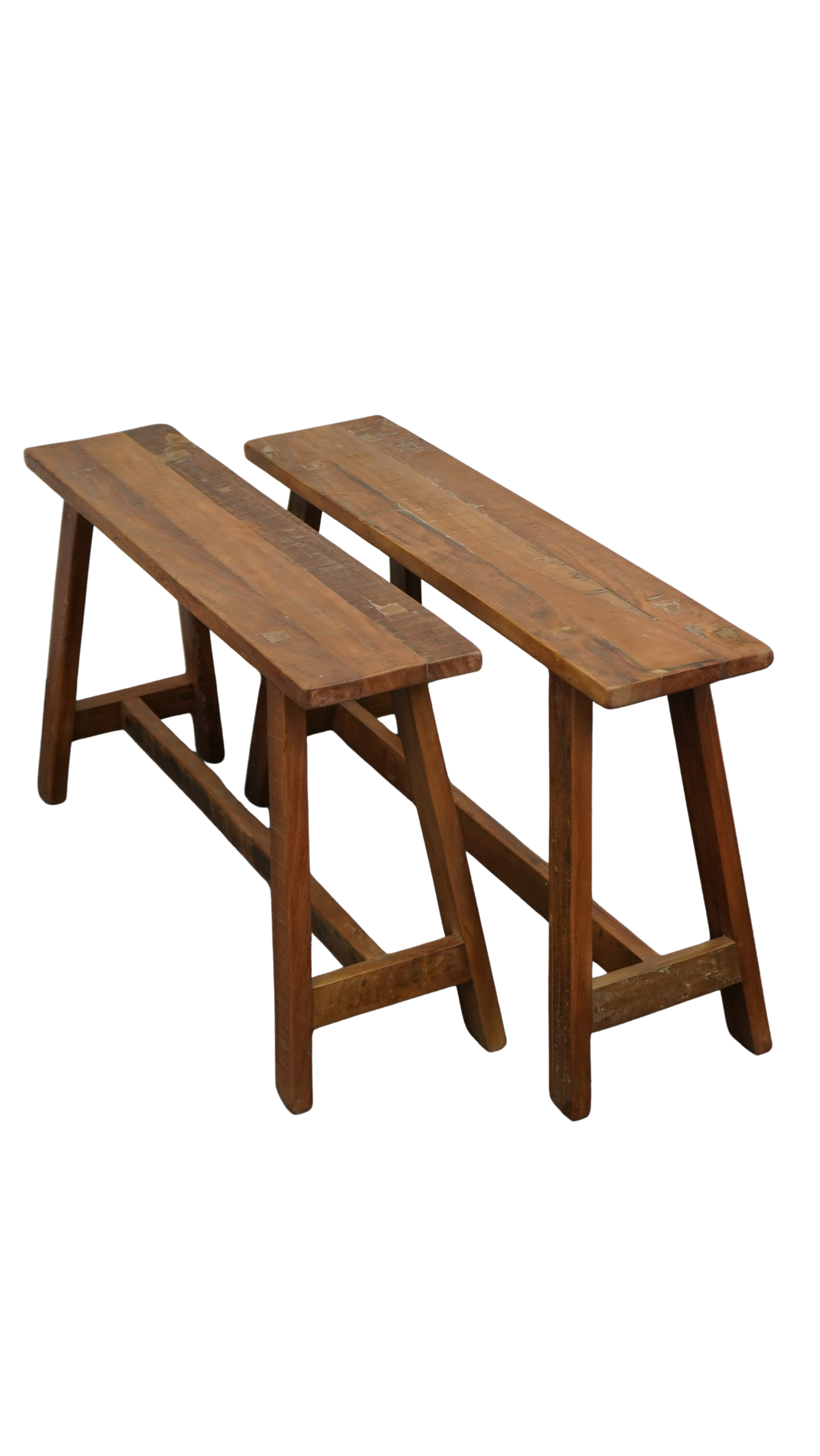 Sitzbank aus dunklem Holz, ca. 85 cm