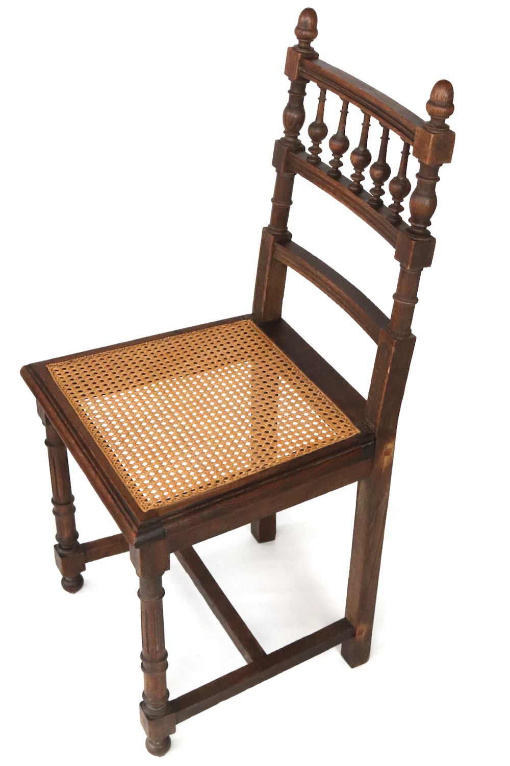 Antique wooden chair with wickerwork