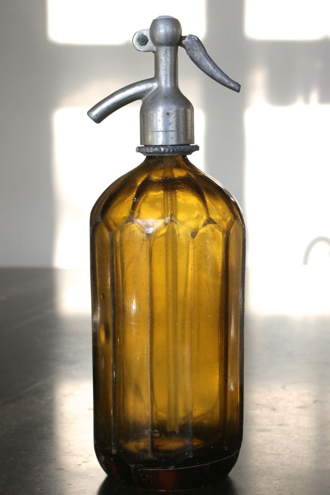 Siphonflasche antik braun