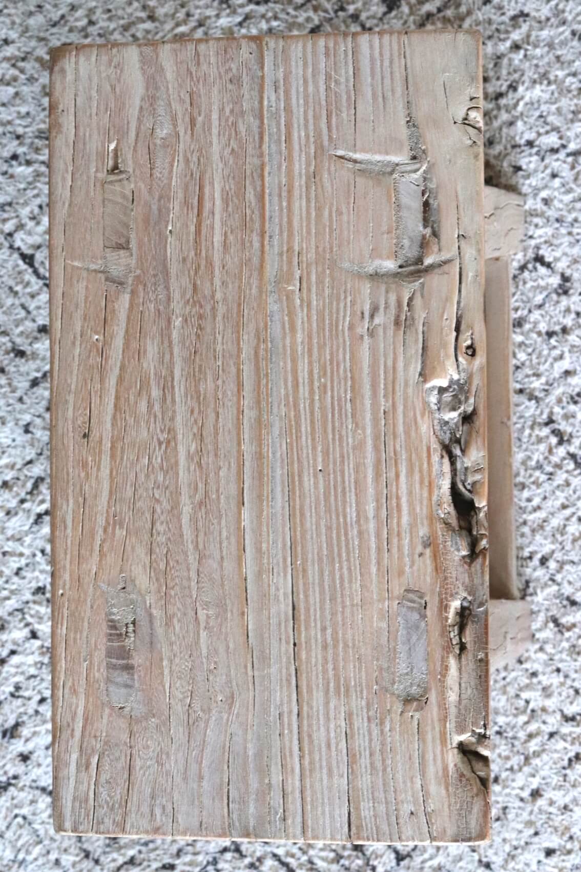 High stool made of recycled wood