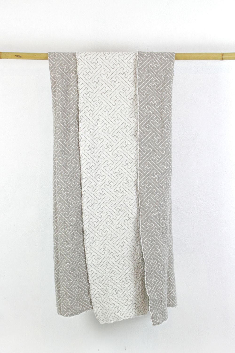Plaid aus Leinen Beige Leinendecke Beige