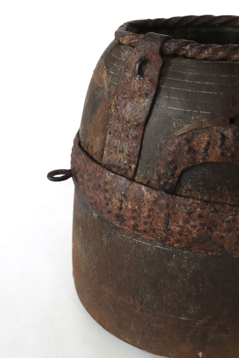 Antique wooden pot India Antique wooden pot India