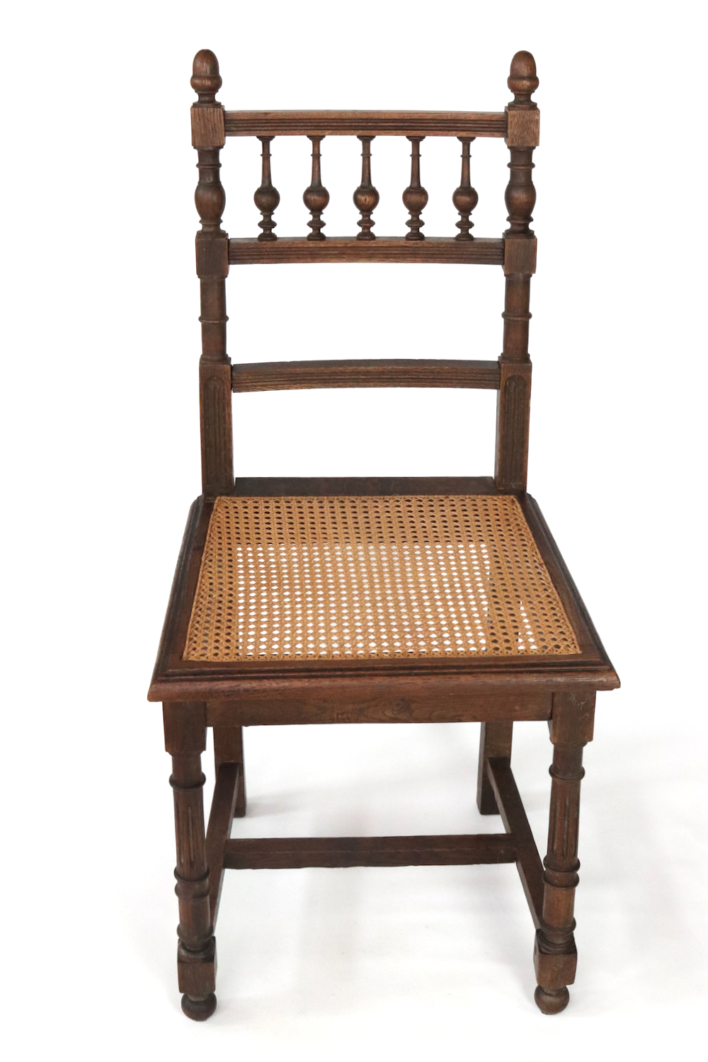 Antique wooden chair with wickerwork