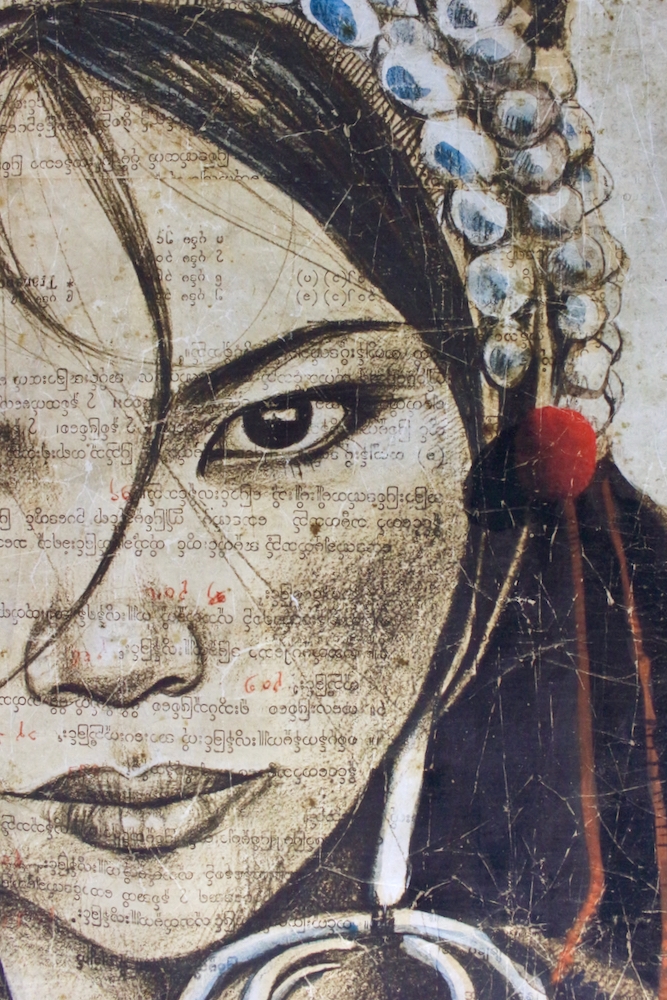 Kunstdruck 'Mädchen aus Burma' 120x120
