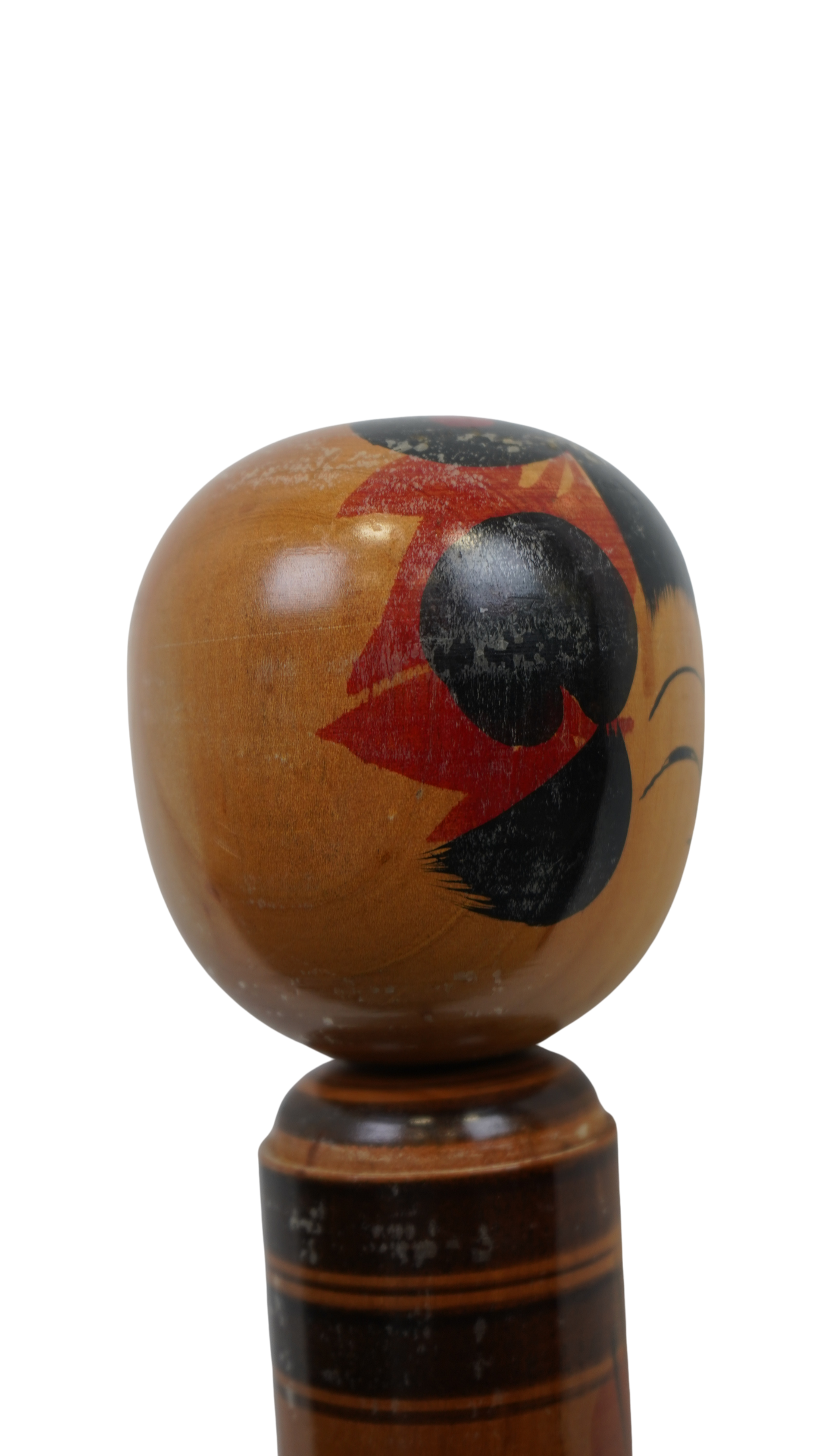 Japanische Kokeshi-Holzpuppe – kunstvoll bemalte Vintage-Figur mit floralen Motiven