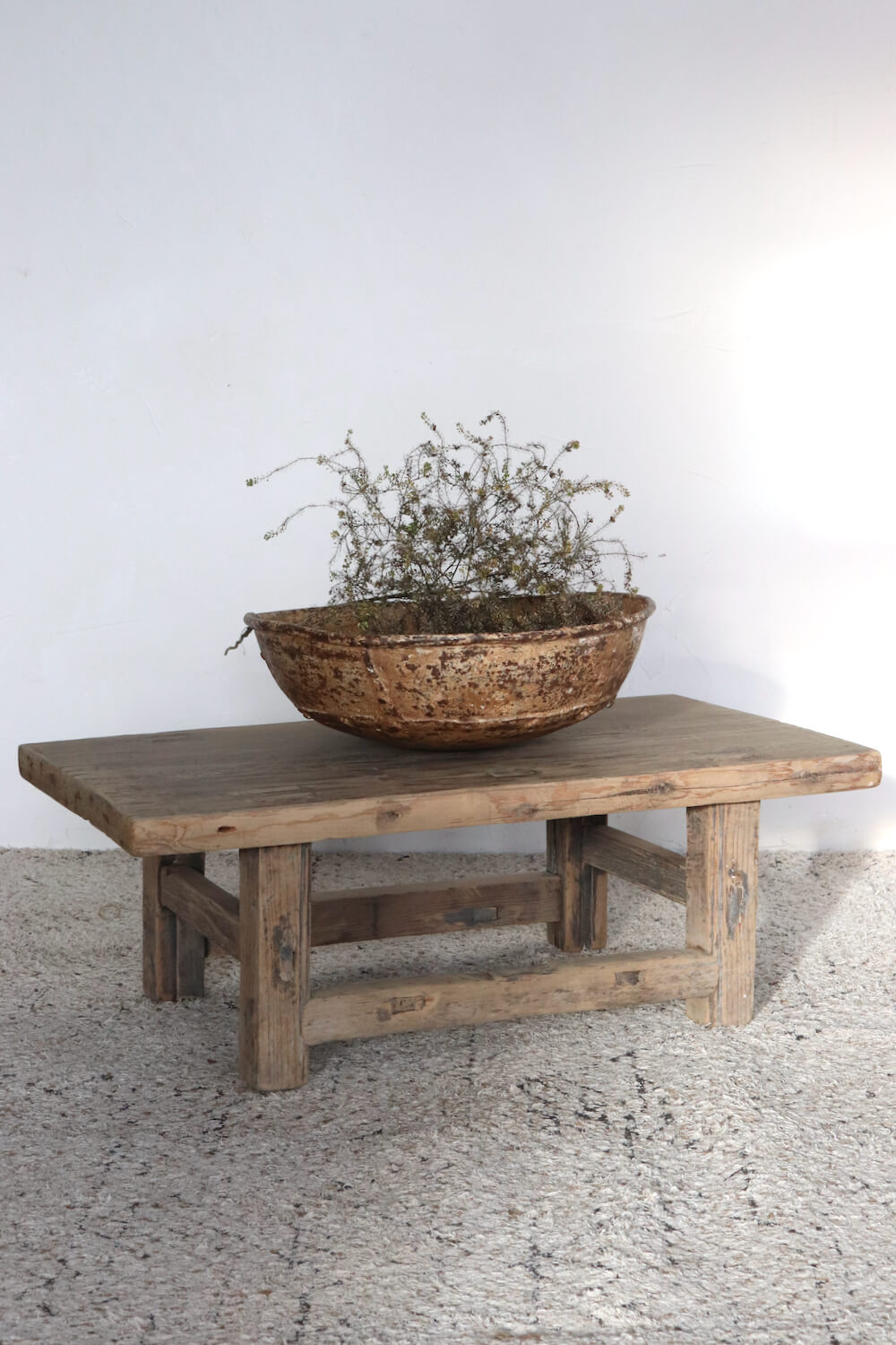 Couchtisch Holz China antik, 28x79x43 Beistelltisch antik China