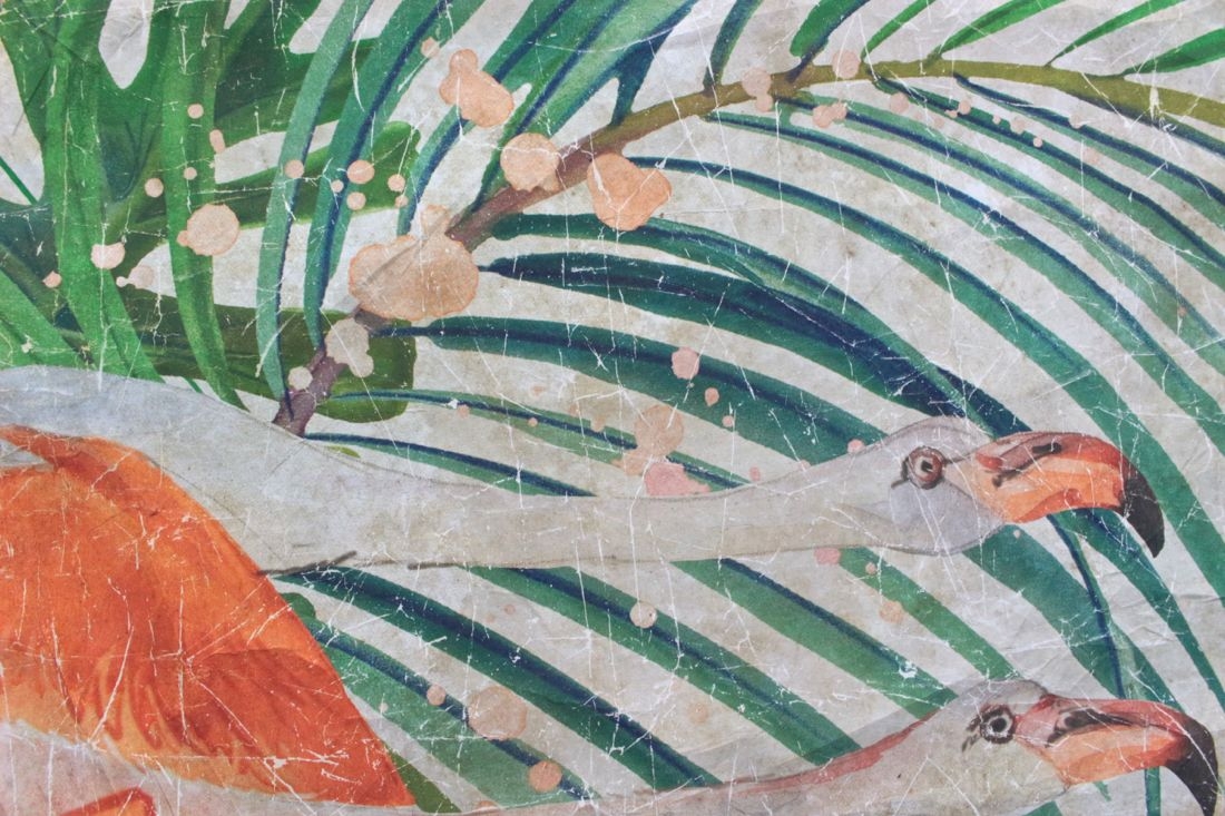 Tapetenbild 'Flamingo' auf Knitterpapier, 120x120