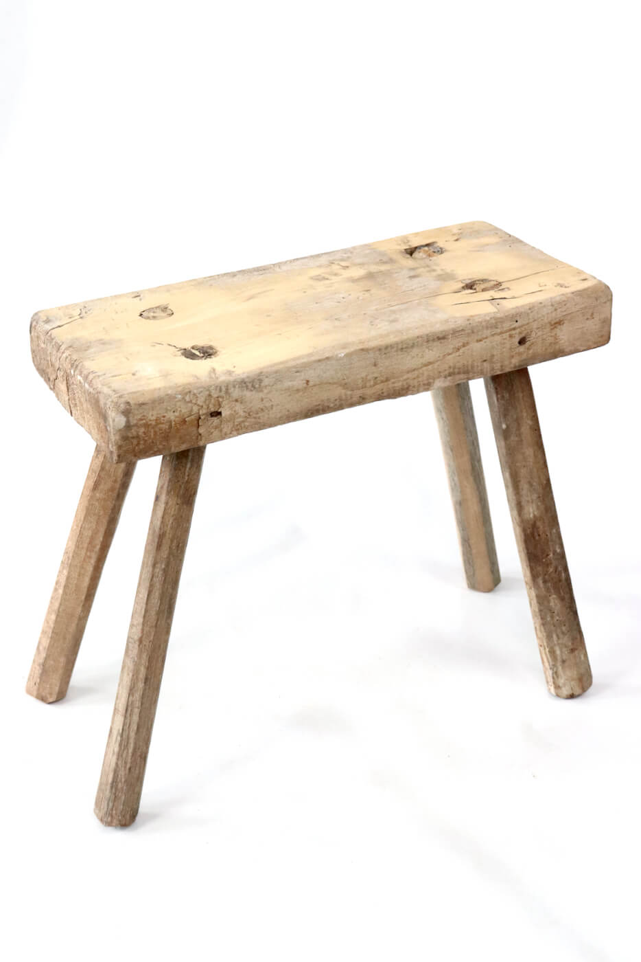 Alter Holzhocker natur Alter Holzhocker natur