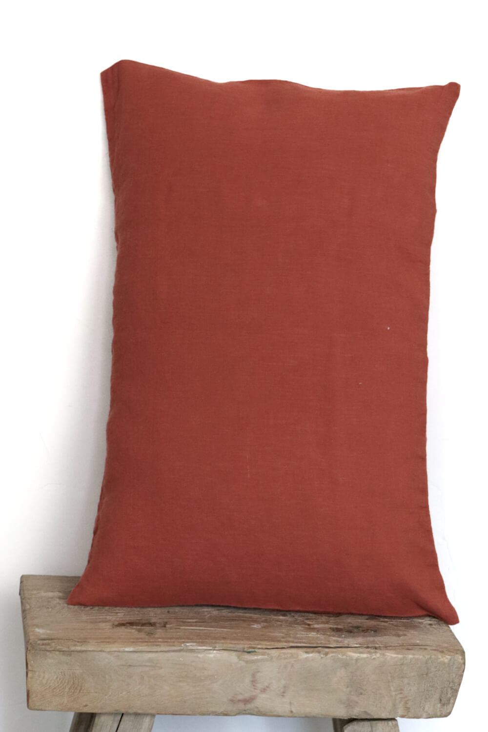 Linen pillow cover rust red 30x50