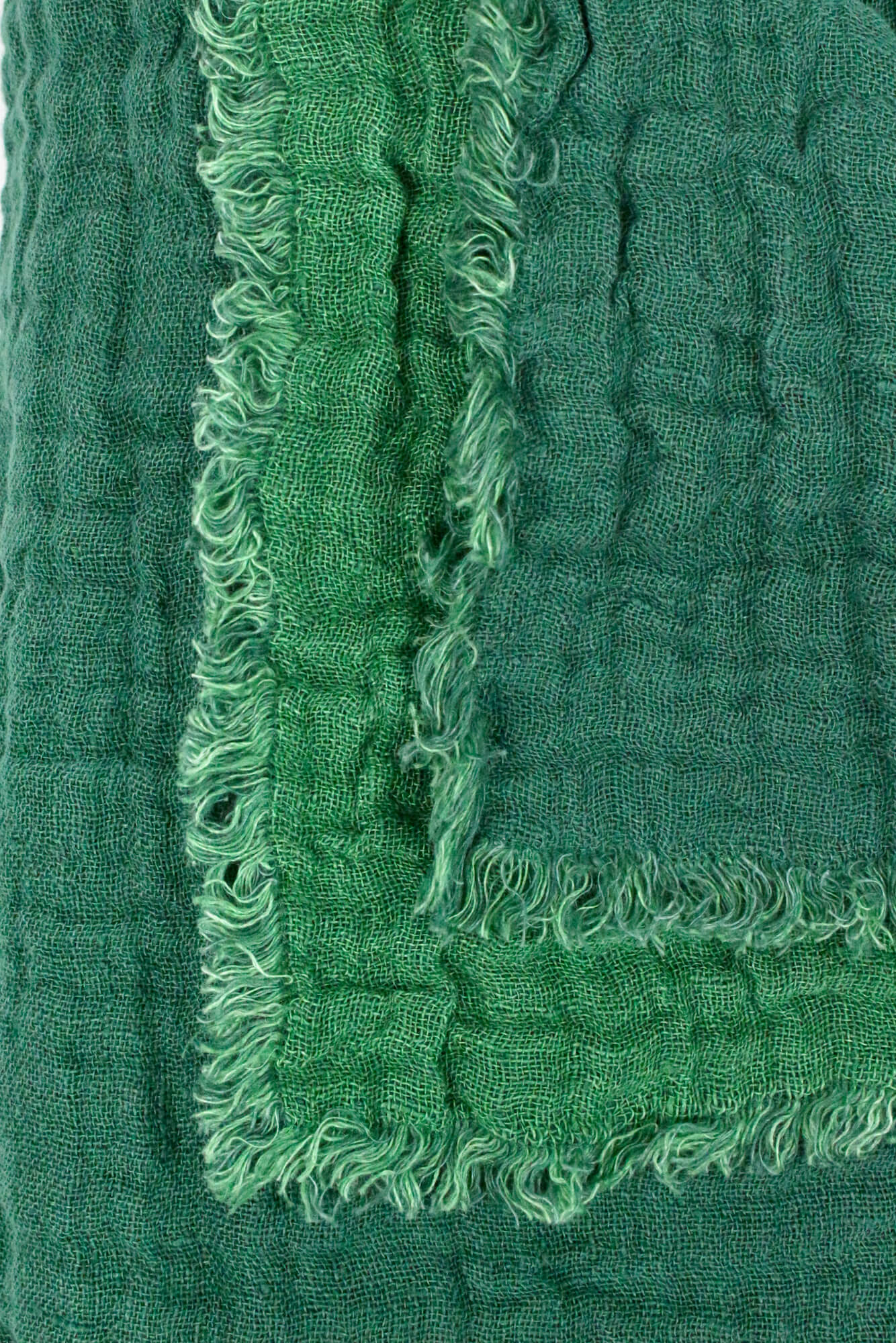 Leinenplaid grün gewaschenes Leinen