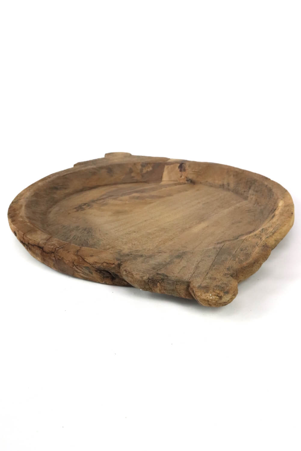 Massive alte  Holzschale mit Ohren Indien 51x38